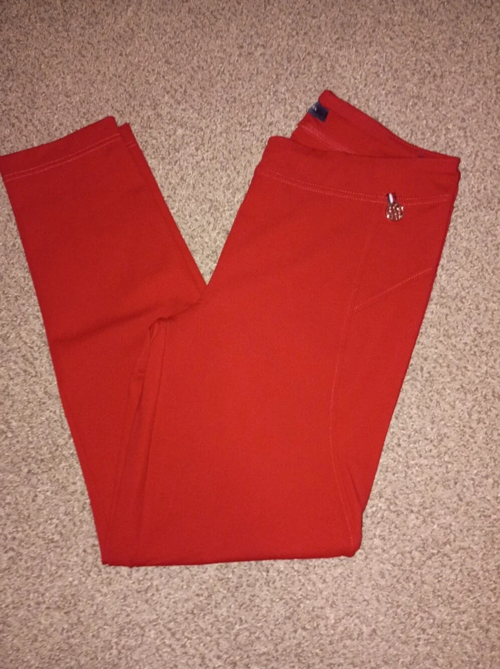 🍒 Tommy Hilfiger Red pants with Signature gold Trim